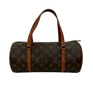 LOUIS VUITTON Brown Leather Papillon 30 Boston Bag